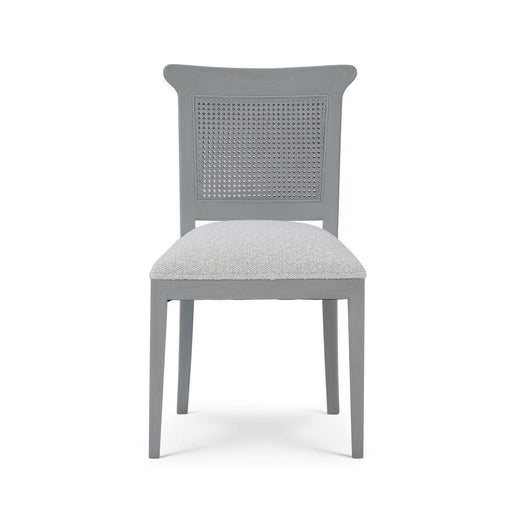 Bramble - Gustavian Dining Chair w/ Rattan Back in Grey Charleston w/ Boucle Sand Performance Fabric - 76703GCHSF212---- - GreatFurnitureDeal