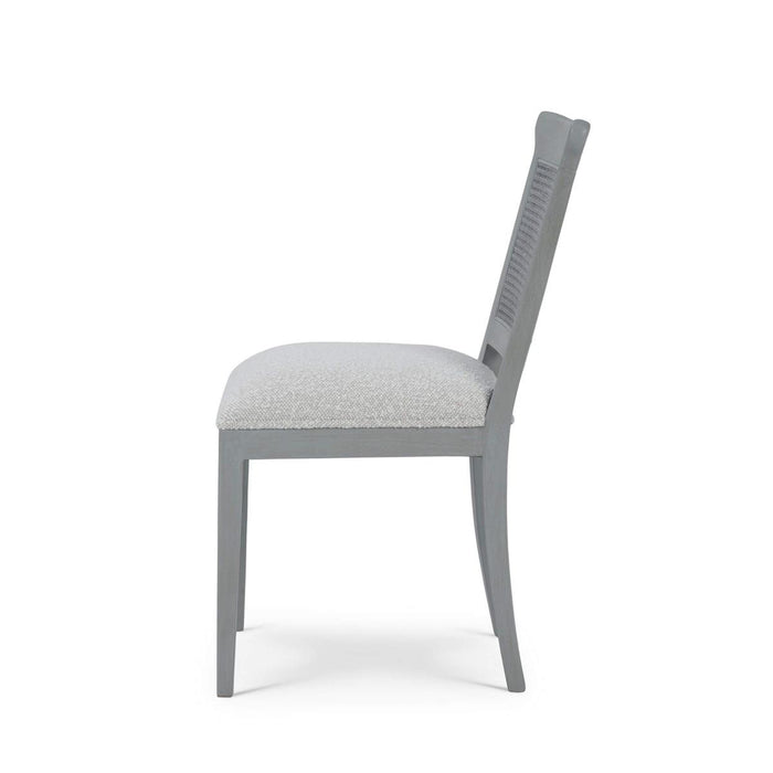 Bramble - Gustavian Dining Chair w/ Rattan Back in Grey Charleston w/ Boucle Sand Performance Fabric - 76703GCHSF212----
