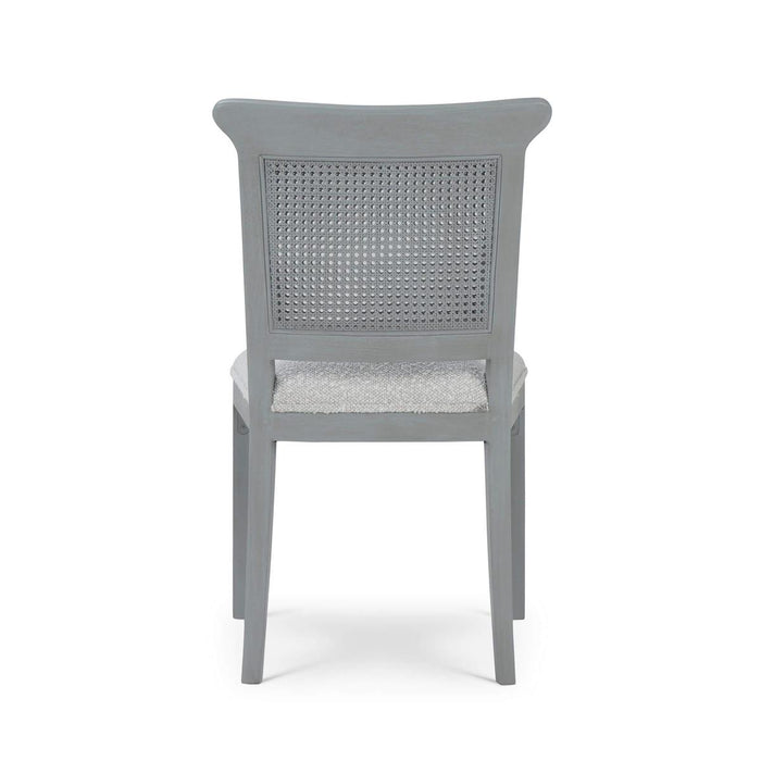 Bramble - Gustavian Dining Chair w/ Rattan Back in Grey Charleston w/ Boucle Sand Performance Fabric - 76703GCHSF212----