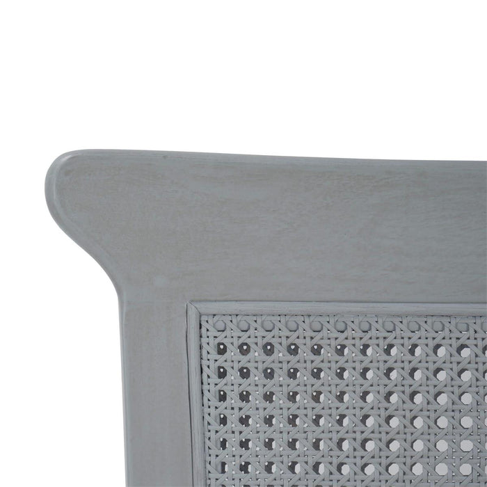 Bramble - Gustavian Dining Chair w/ Rattan Back in Grey Charleston w/ Boucle Sand Performance Fabric - 76703GCHSF212----