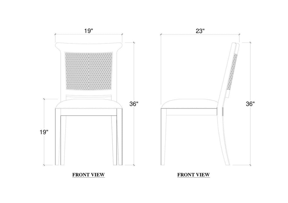 Bramble - Gustavian Dining Chair w/ Rattan Back in Grey Charleston w/ Boucle Sand Performance Fabric - 76703GCHSF212----