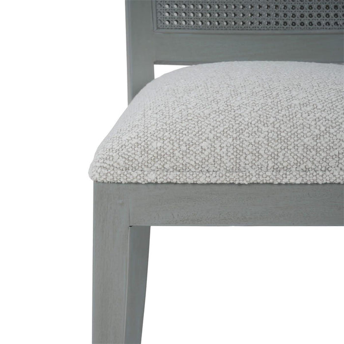 Bramble - Gustavian Dining Chair w/ Rattan Back in Grey Charleston w/ Boucle Sand Performance Fabric - 76703GCHSF212----