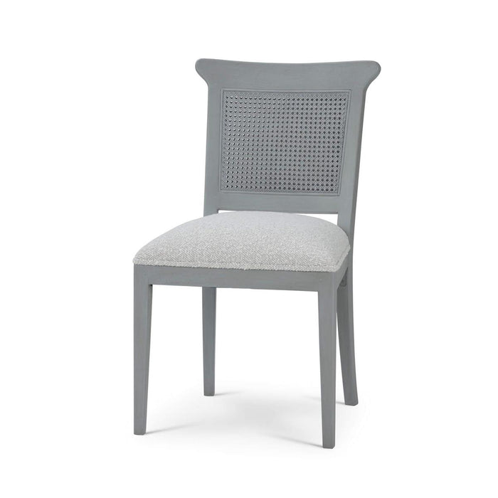 Bramble - Gustavian Dining Chair w/ Rattan Back in Grey Charleston w/ Boucle Sand Performance Fabric - 76703GCHSF212----