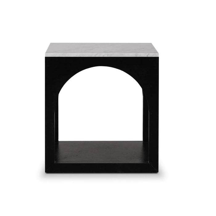 Bramble - Hastings Linen Wrapped Marble Top End Table - BR-76704 - GreatFurnitureDeal