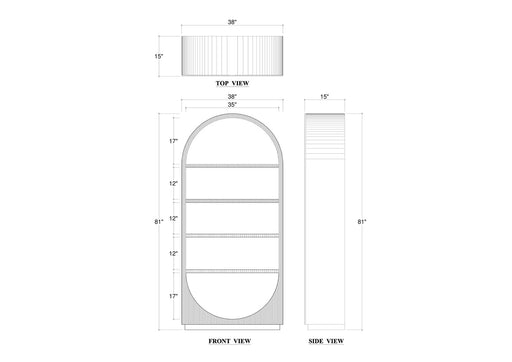 Bramble - Bilbao Bookcase - BR-76707 - GreatFurnitureDeal