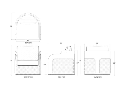 Bramble - Momo Swivel Chair w/ Wood - BR-76713 - GreatFurnitureDeal
