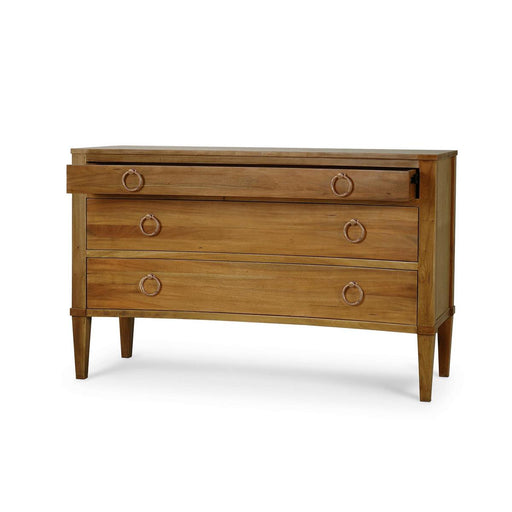 Bramble - Bow 3 Drawer Chest in Antique French Oak - 76714AFD----- - GreatFurnitureDeal
