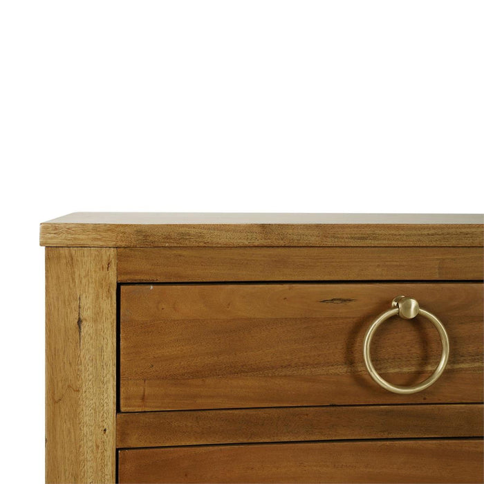 Bramble - Bow 3 Drawer Chest in Antique French Oak - 76714AFD-----