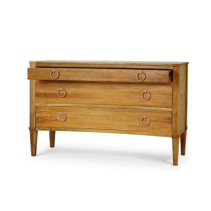 Bramble - Bow 3 Drawer Chest in Antique French Oak - 76714AFD----- - GreatFurnitureDeal