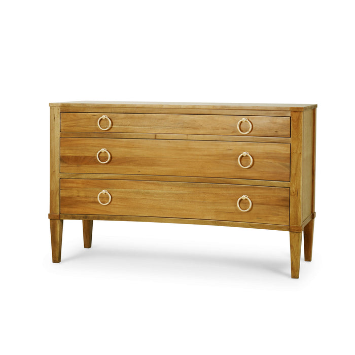 Bramble - Bow 3 Drawer Chest in Antique French Oak - 76714AFD----- - GreatFurnitureDeal