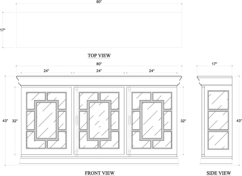 Bramble - Bruges 3 Door Credenza in Fruitwood w/ True White Interior - 76716FRW-TRW---