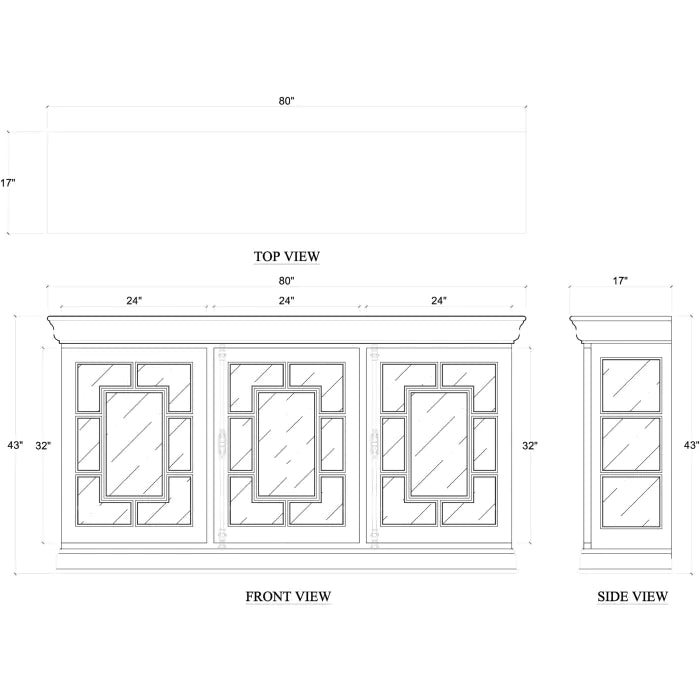 Bramble - Bruges 3 Door Credenza in Fruitwood w/ True White Interior - 76716FRW-TRW--- - GreatFurnitureDeal