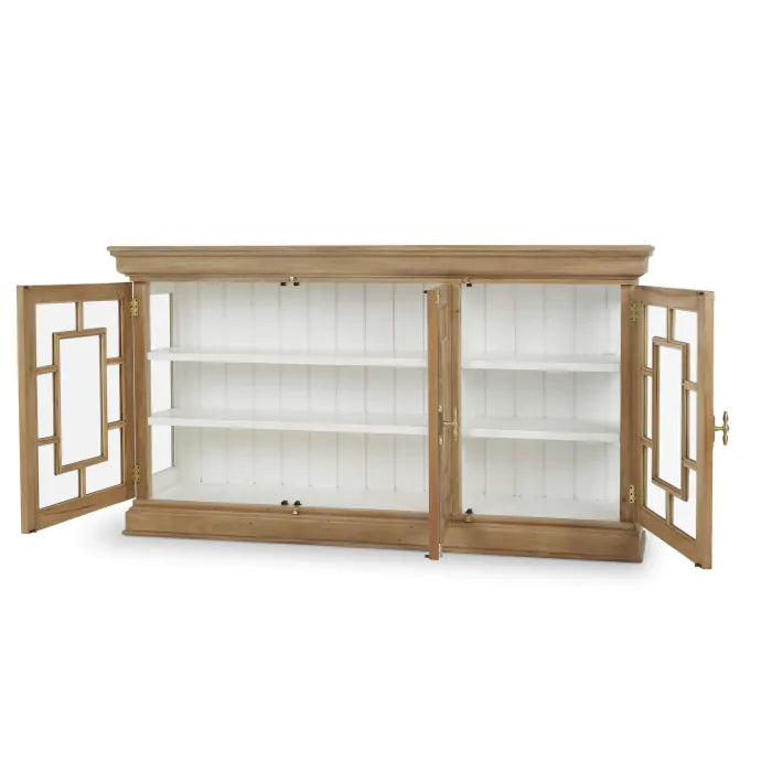 Bramble - Bruges 3 Door Credenza in Fruitwood w/ True White Interior - 76716FRW-TRW--- - GreatFurnitureDeal