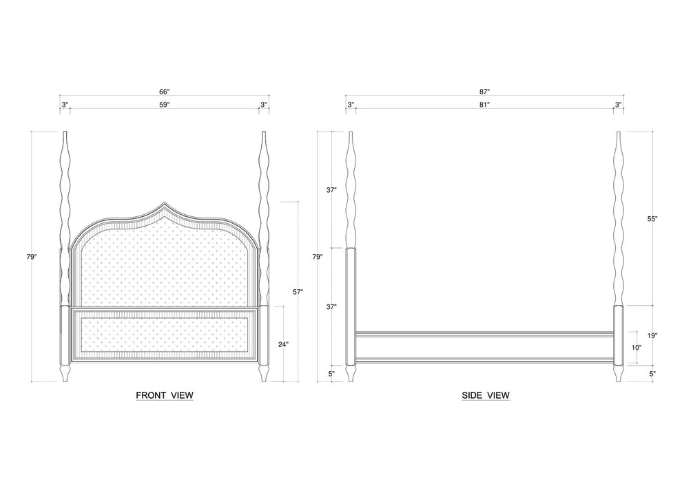 Bramble - Brighton Upholstered Back Bed Queen - BR-76721 - GreatFurnitureDeal
