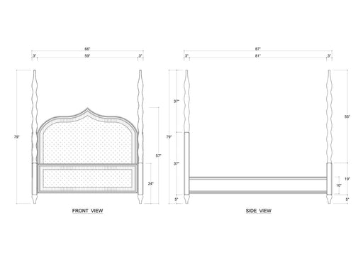 Bramble - Brighton Upholstered Back Bed King - BR-76673 - GreatFurnitureDeal