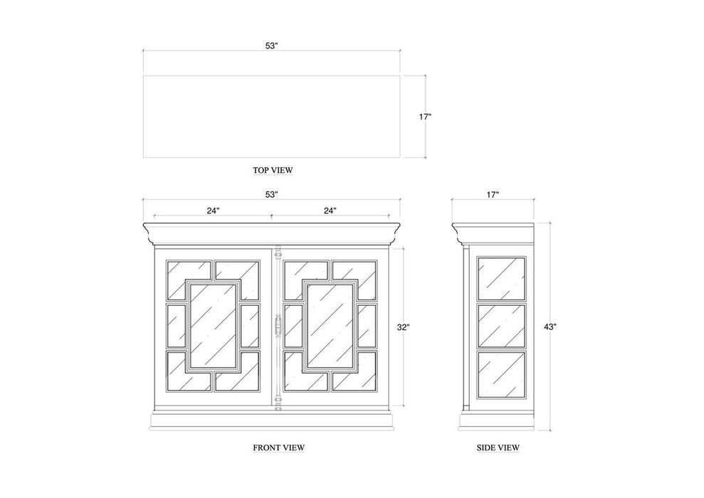 Bramble - Bruges 2 Door Credenza in True White - 76723TRW-----