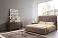 VIG Furniture - Modrest Moontide Glam Beige Velvet and Brushed Brass Eastern King Bed - VGVCBD1922-19-BED-EK - GreatFurnitureDeal