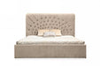 VIG Furniture - Modrest Moontide Glam Beige Velvet and Brushed Brass Queen Bed - VGVCBD1922-19-BED-Q - GreatFurnitureDeal