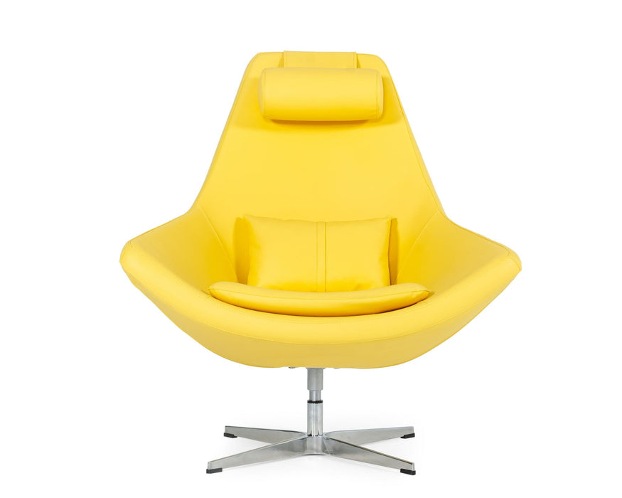 VIG Furniture - Modern Kenora - Modern Yellow Eco-Leather Accent Chair - VGBNEC-096