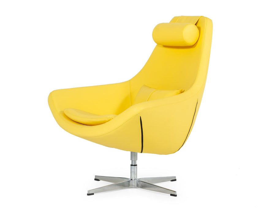 VIG Furniture - Modern Kenora - Modern Yellow Eco-Leather Accent Chair - VGBNEC-096 - GreatFurnitureDeal