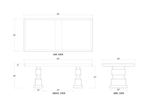 Bramble - Boscombe Rectangular Dining Table 84" - BR-76730 - GreatFurnitureDeal