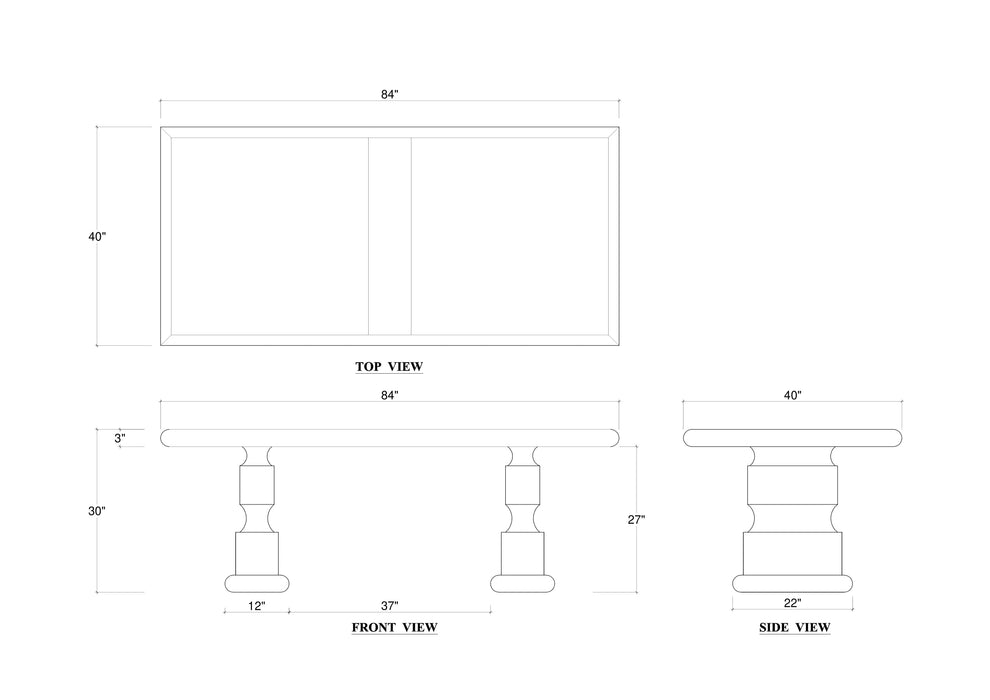 Bramble - Boscombe Rectangular Dining Table 84" - BR-76730 - GreatFurnitureDeal