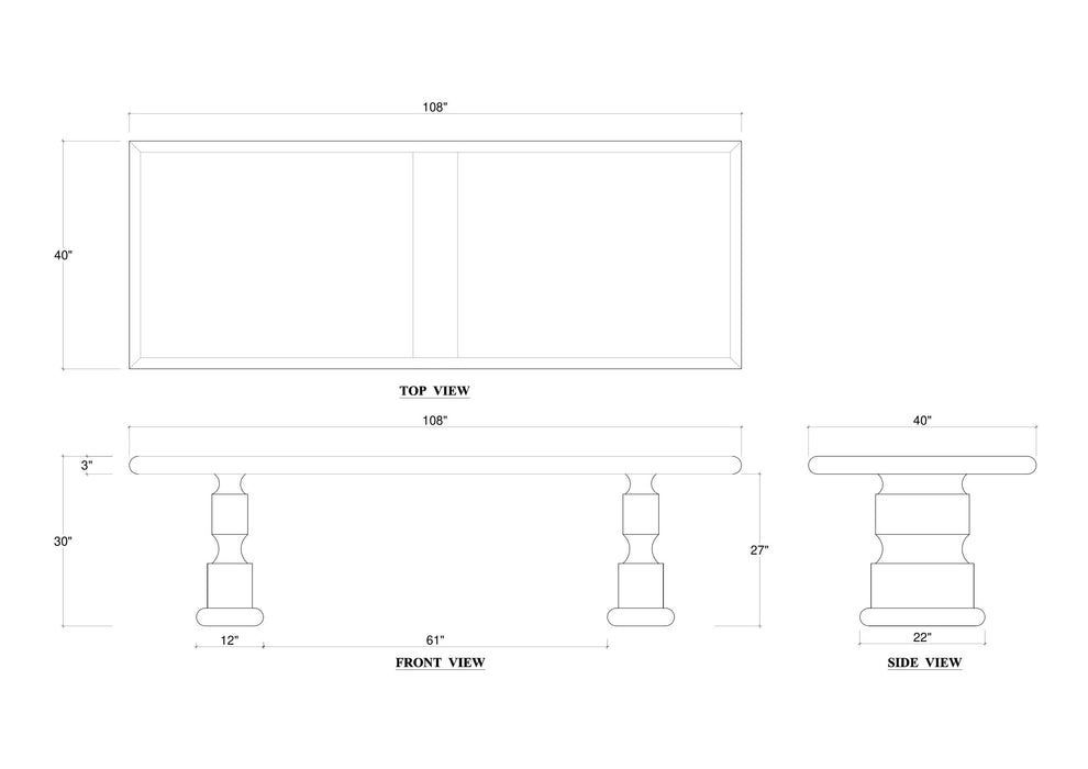 Bramble - Boscombe Rectangular Dining Table 108" - BR-76731 - GreatFurnitureDeal