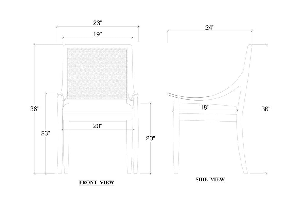 Bramble - Oslo Dining Chair in True White w/ Arctic White Performance Fabric & White Rattan Back (Set of 2) - 76738TRWSF204RT01---