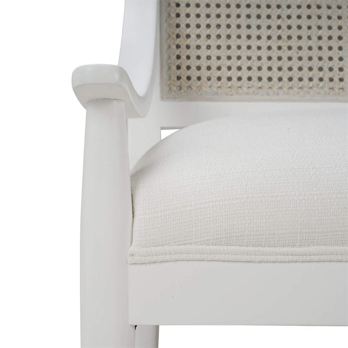 Bramble - Oslo Dining Chair in True White w/ Arctic White Performance Fabric & White Rattan Back (Set of 2) - 76738TRWSF204RT01---