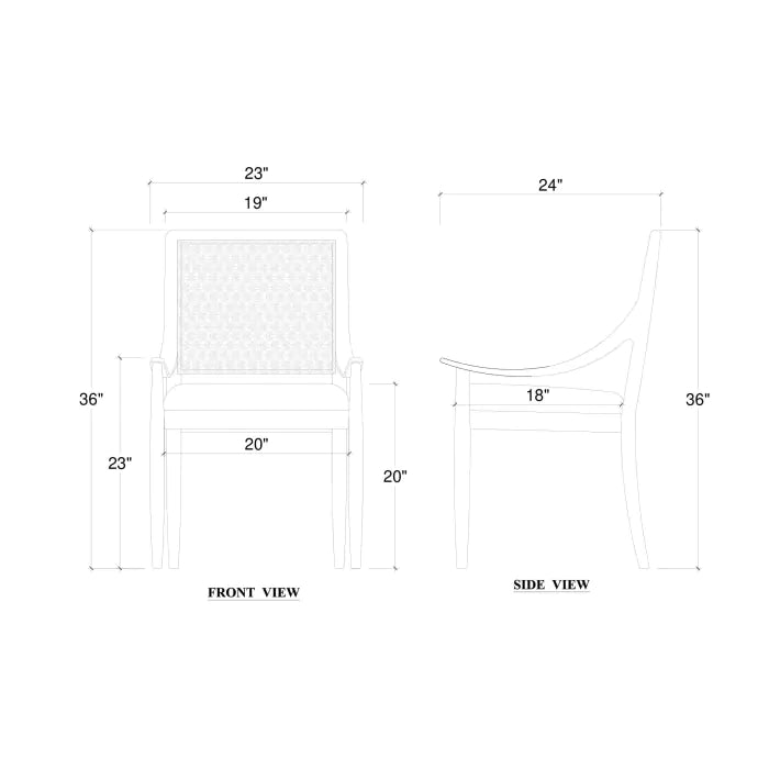 Bramble - Oslo Dining Chair in True White w/ Arctic White Performance Fabric & White Rattan Back - 76738TRWSF204RT01--- - GreatFurnitureDeal