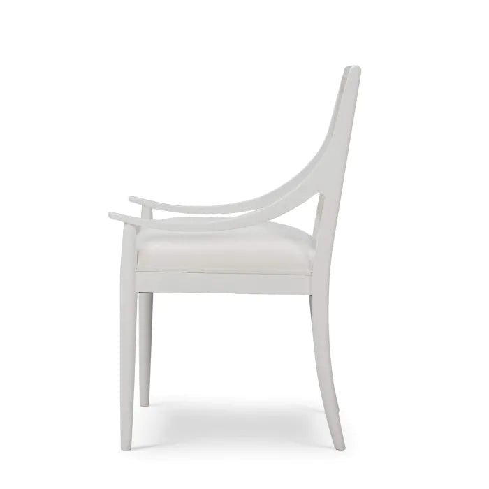 Bramble - Oslo Dining Chair in True White w/ Arctic White Performance Fabric & White Rattan Back - 76738TRWSF204RT01--- - GreatFurnitureDeal