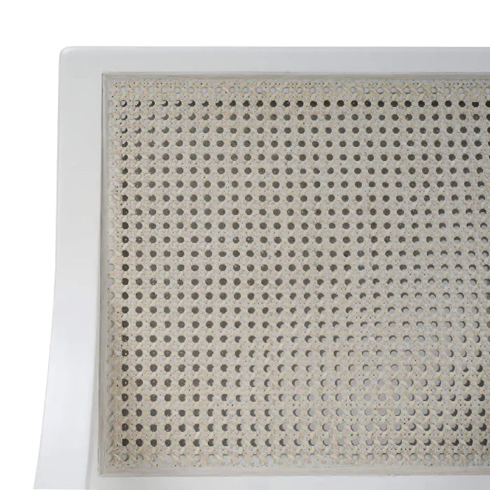 Bramble - Oslo Dining Chair in True White w/ Arctic White Performance Fabric & White Rattan Back - 76738TRWSF204RT01--- - GreatFurnitureDeal