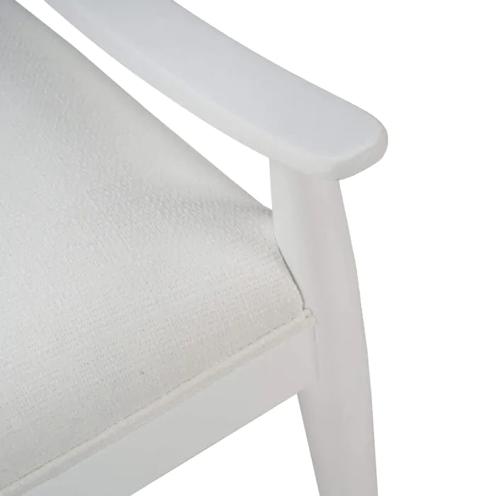 Bramble - Oslo Dining Chair in True White w/ Arctic White Performance Fabric & White Rattan Back - 76738TRWSF204RT01--- - GreatFurnitureDeal