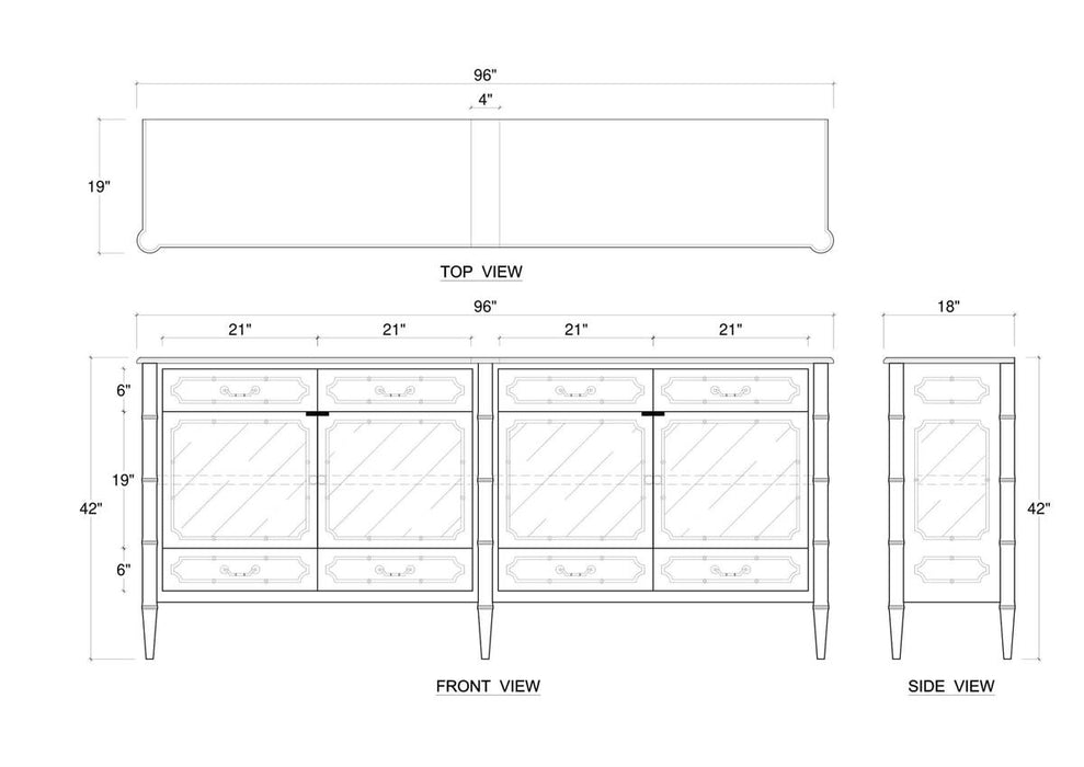 Bramble - Grosvenor Sideboard w/ Drawers in Fruitwood w/ True White Interior - 76747FRW-TRW---