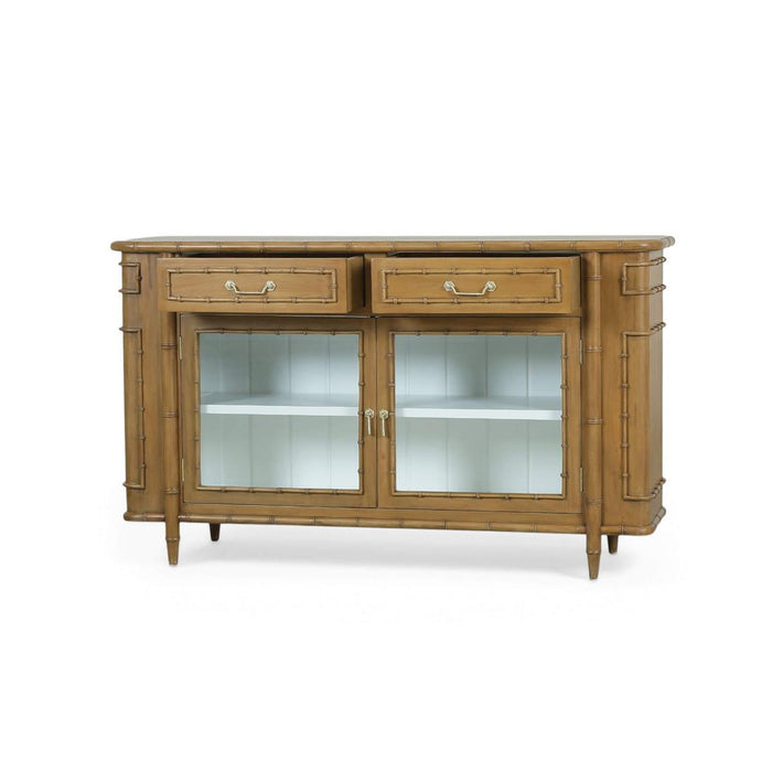 Bramble - Hurlingham 2 Door Cabinet in Antique French Oak w/ True White Interior - 76749AFD-TRW---