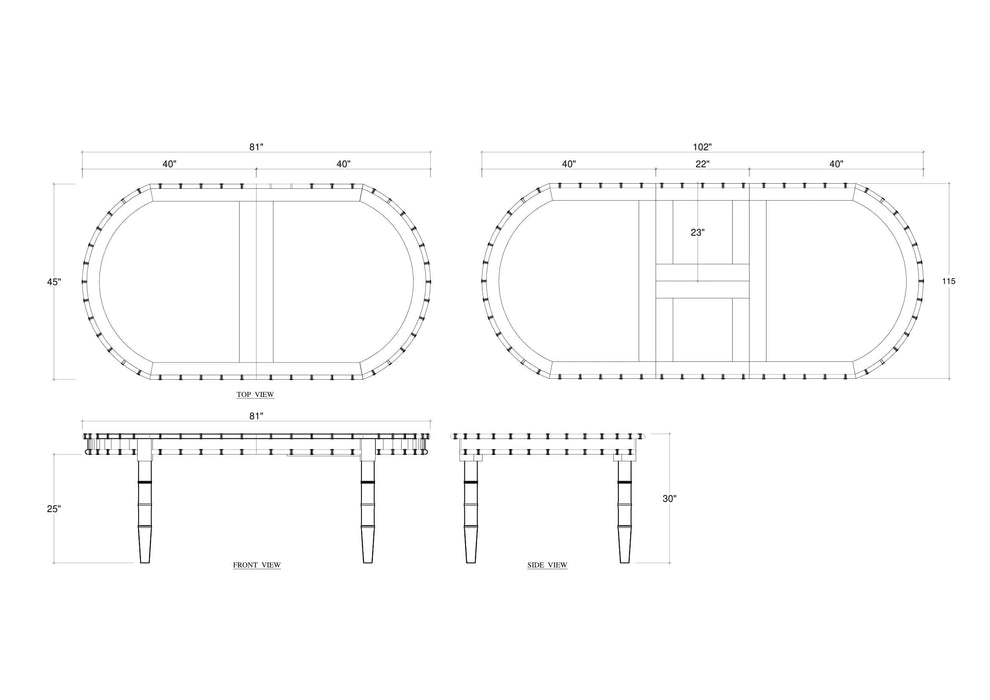 Bramble - Grosvenor Oval Extension Dining Table 80" extends to 102" - BR-76750 - GreatFurnitureDeal