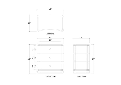 Bramble - Battersea Bedside Table in Architectural White - US-WS-76756HRW----- - GreatFurnitureDeal