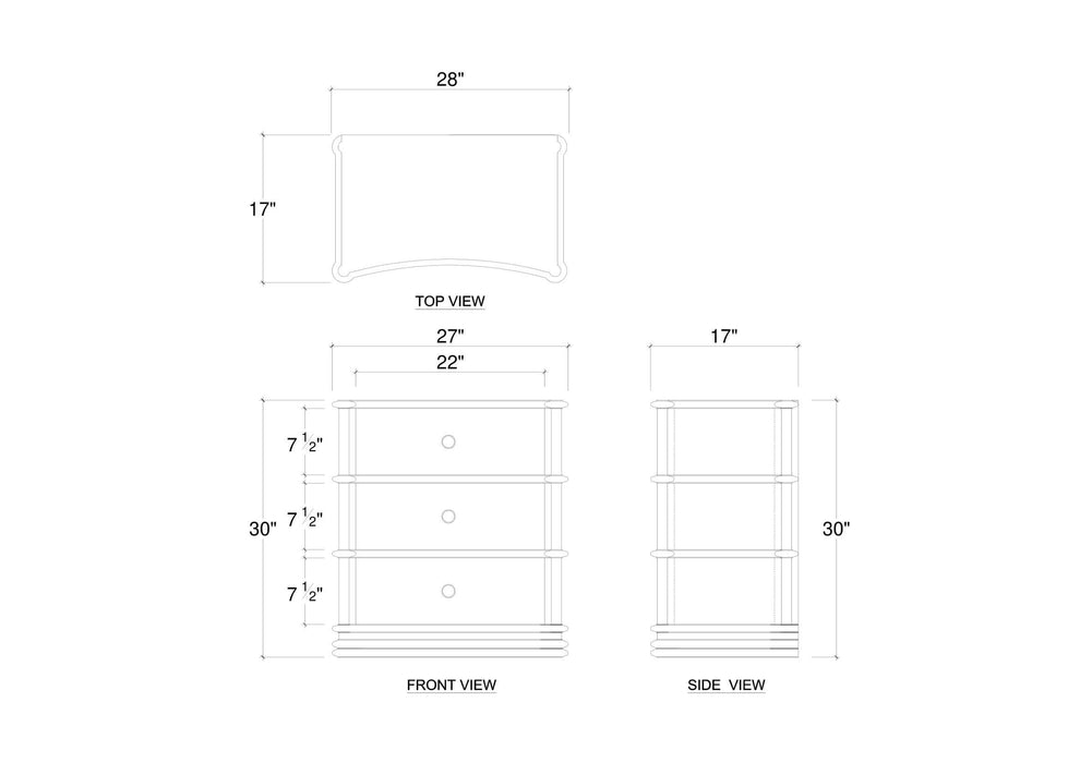 Bramble - Battersea Bedside Table in Architectural White - US-WS-76756HRW----- - GreatFurnitureDeal