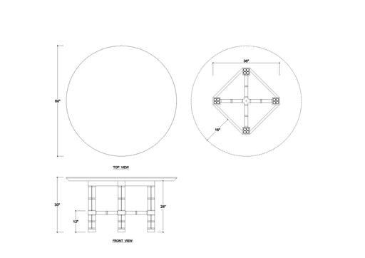 Bramble - Farringdon Round Dining Table 60'' - BR-76763 - GreatFurnitureDeal