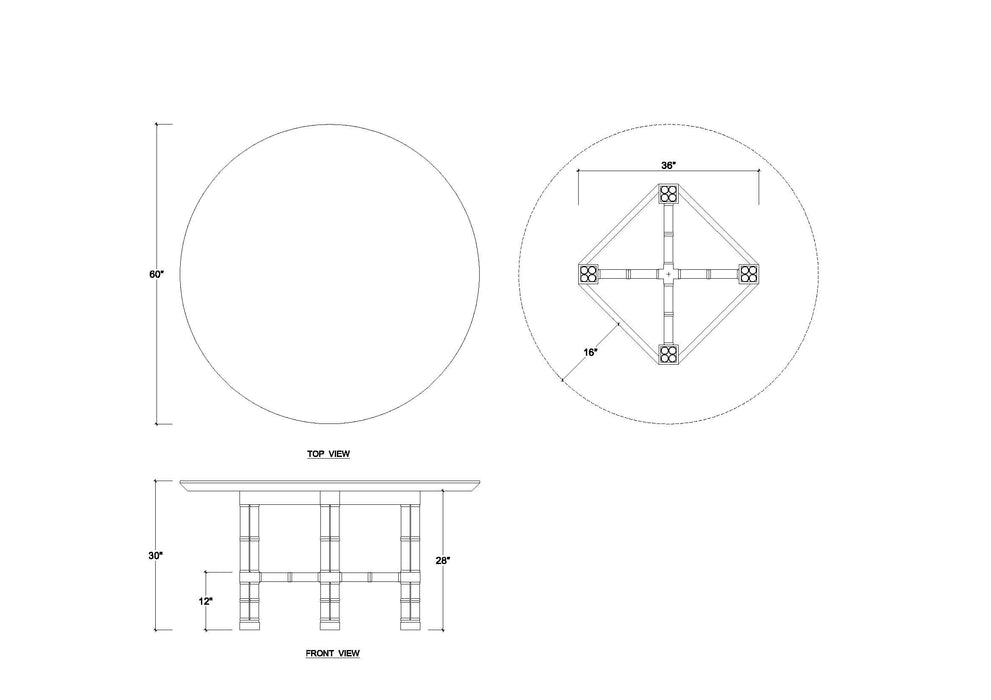Bramble - Farringdon Round Dining Table 60'' - BR-76763 - GreatFurnitureDeal