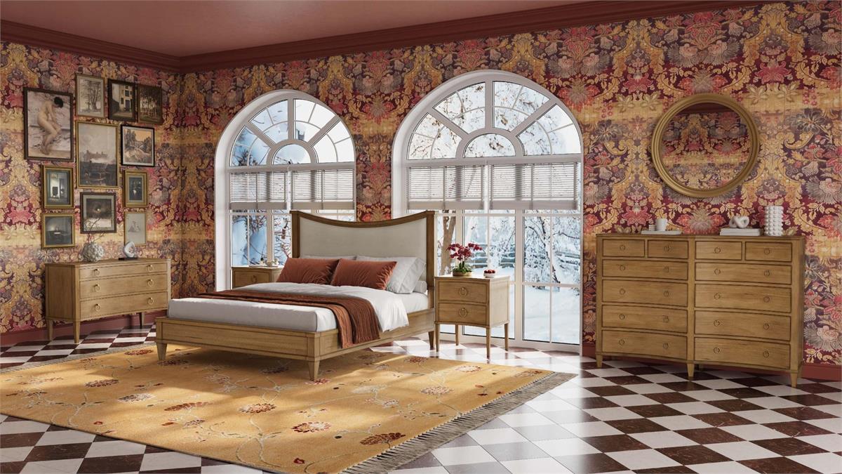 Bramble - Bow 12 Drawer Dresser in Antique French Oak - 76768AFD-----