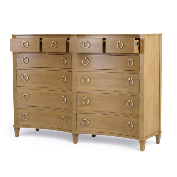 Bramble - Bow 12 Drawer Dresser in Antique French Oak - 76768AFD-----