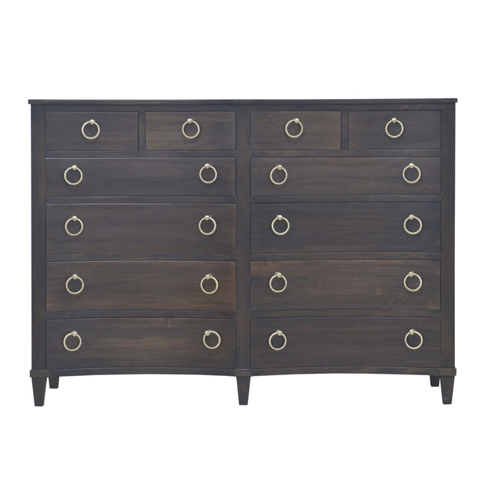 Bramble - Bow 12 Drawer Dresser in Dark Walnut - US-WS-76768WLT----- - GreatFurnitureDeal