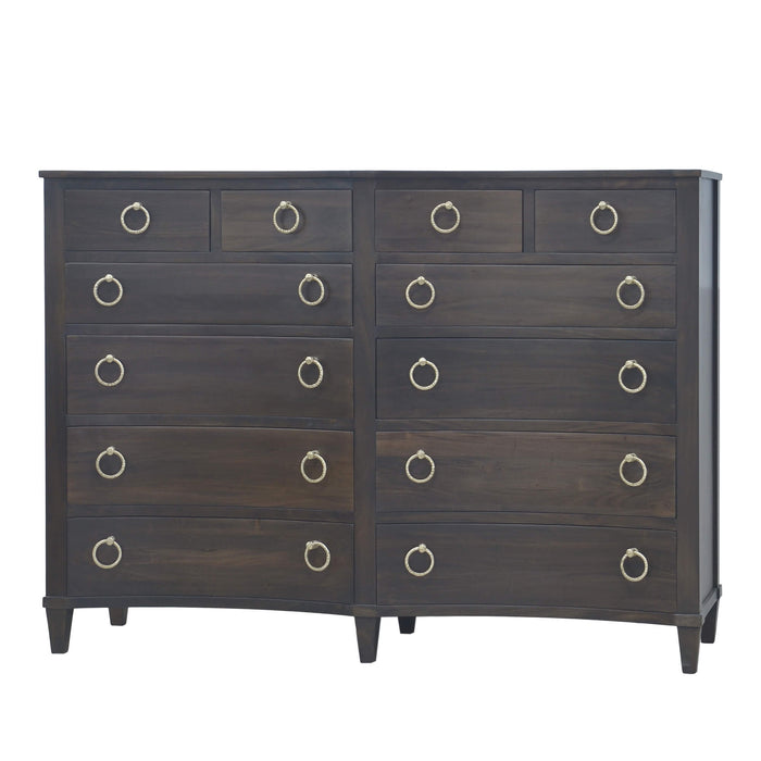 Bramble - Bow 12 Drawer Dresser in Dark Walnut - US-WS-76768WLT----- - GreatFurnitureDeal