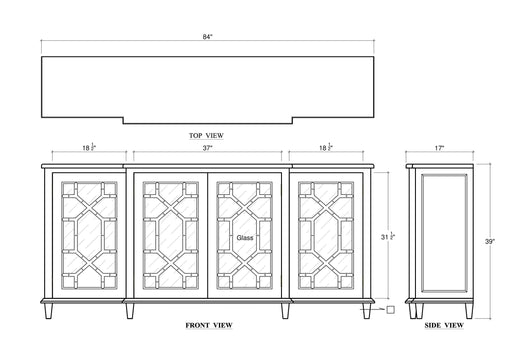 Bramble - Grosvenor Credenza w/ All Glass Door - BR-76769 - GreatFurnitureDeal