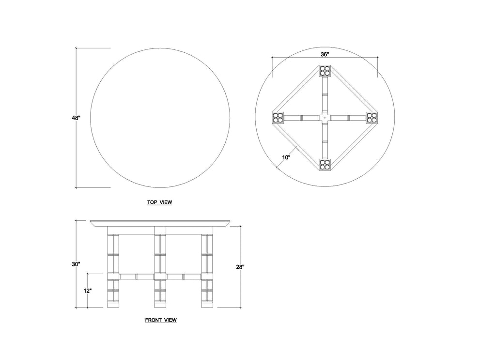 Bramble - Farringdon Round Dining Table 48'' - BR-76771 - GreatFurnitureDeal