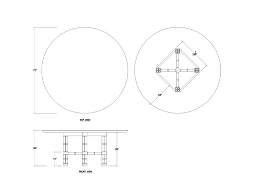 Bramble - Farringdon Round Dining Table 72'' - BR-76772 - GreatFurnitureDeal