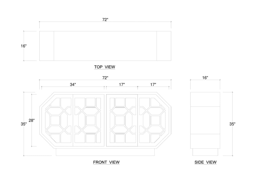 Bramble - Hampton Sideboard w/ Wooden Doors - BR-76775 - GreatFurnitureDeal
