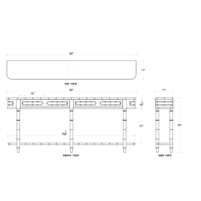 Bramble - Hurlingham Long Console in Putty - 76791PUT----NDT - GreatFurnitureDeal