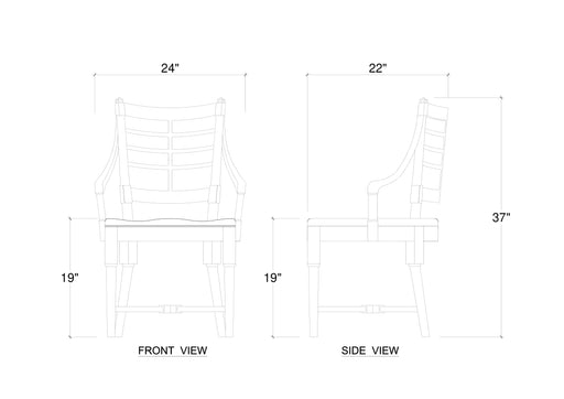 Bramble - Lutyens Dining Chair W/ Arm -Set of 2- BR-76796 - GreatFurnitureDeal